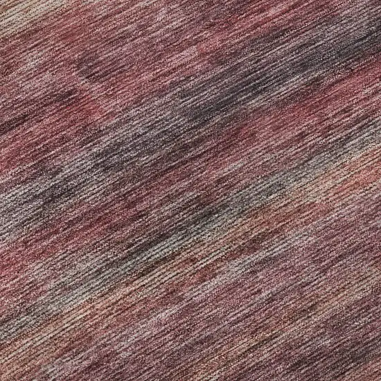 8' Rust Gray And Blush Striped Washable Round Rug With UV Protection Photo 8