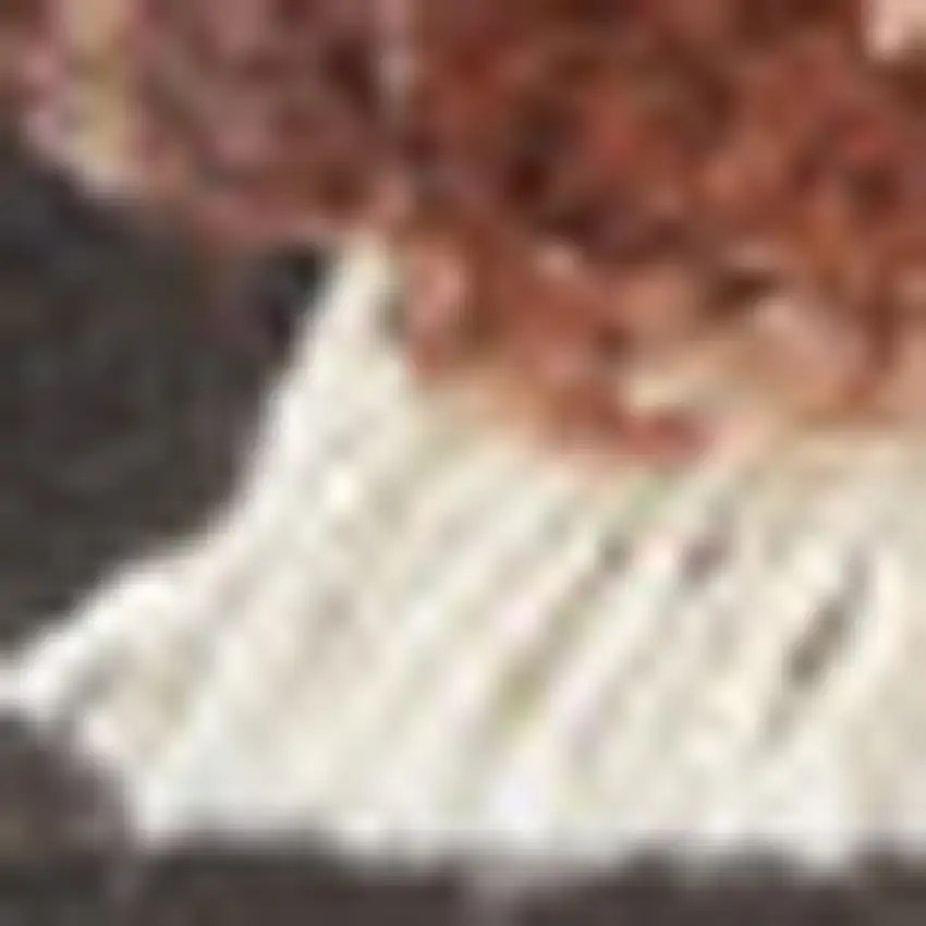 10' Rust Ivory And Blue Geometric Distressed Runner Rug Photo 5