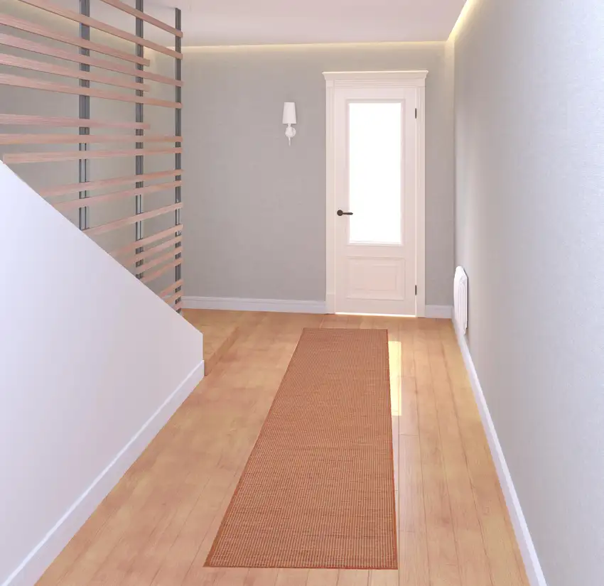 8' Rust Power Loom Runner Rug Photo 2