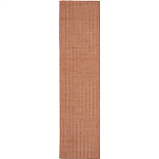 8' Rust Indoor Outdoor Runner Rug Photo 2