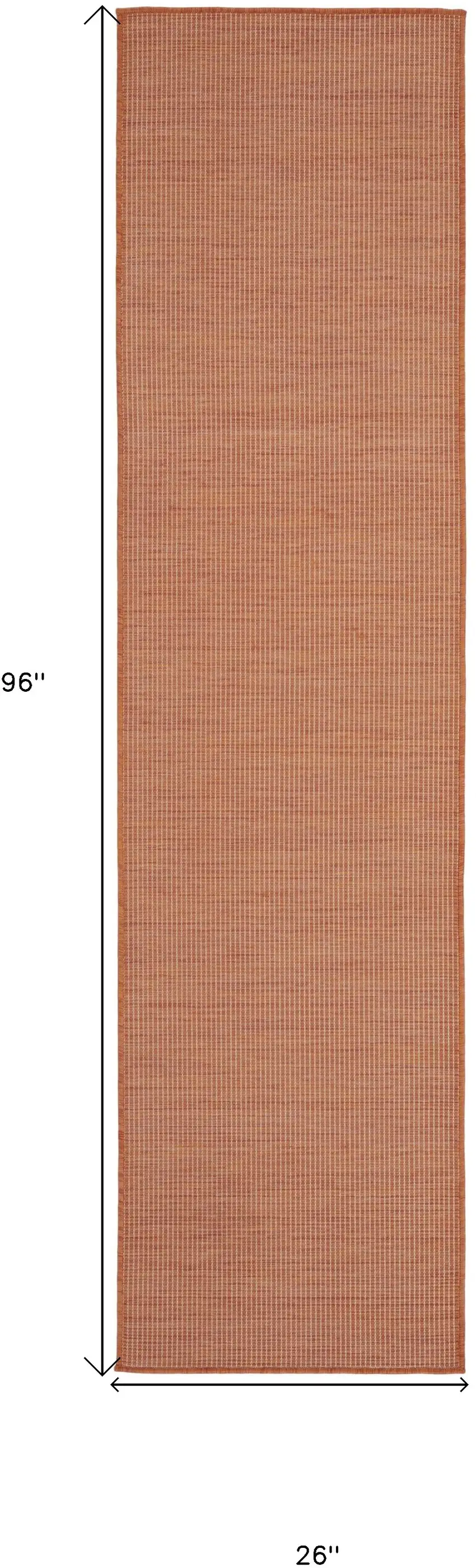 8' Rust Indoor Outdoor Runner Rug Photo 4