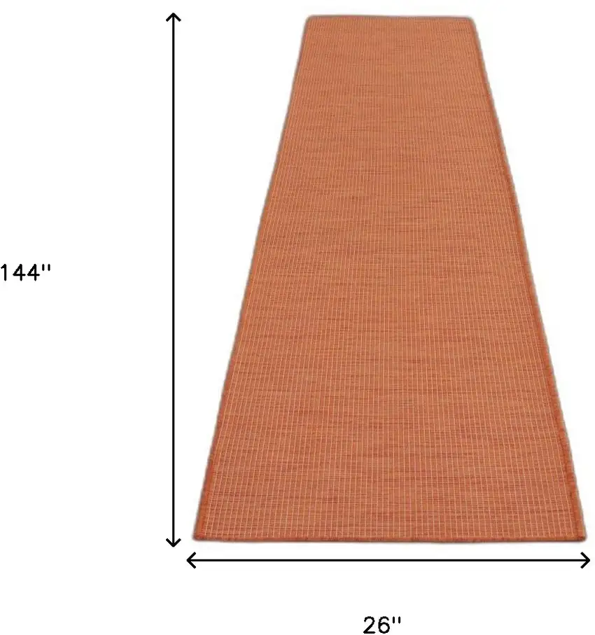 12' Rust Power Loom Runner Rug Photo 7