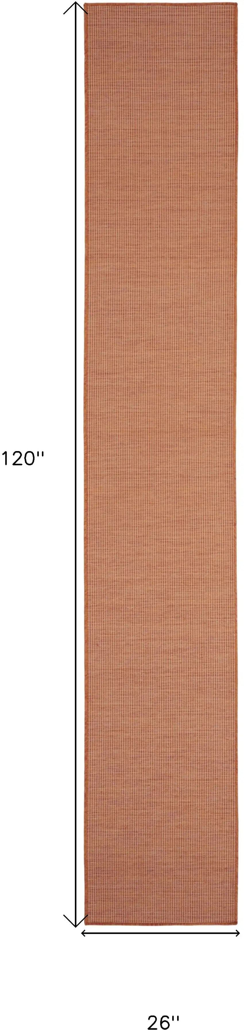 10' Rust Power Loom Runner Rug Photo 3
