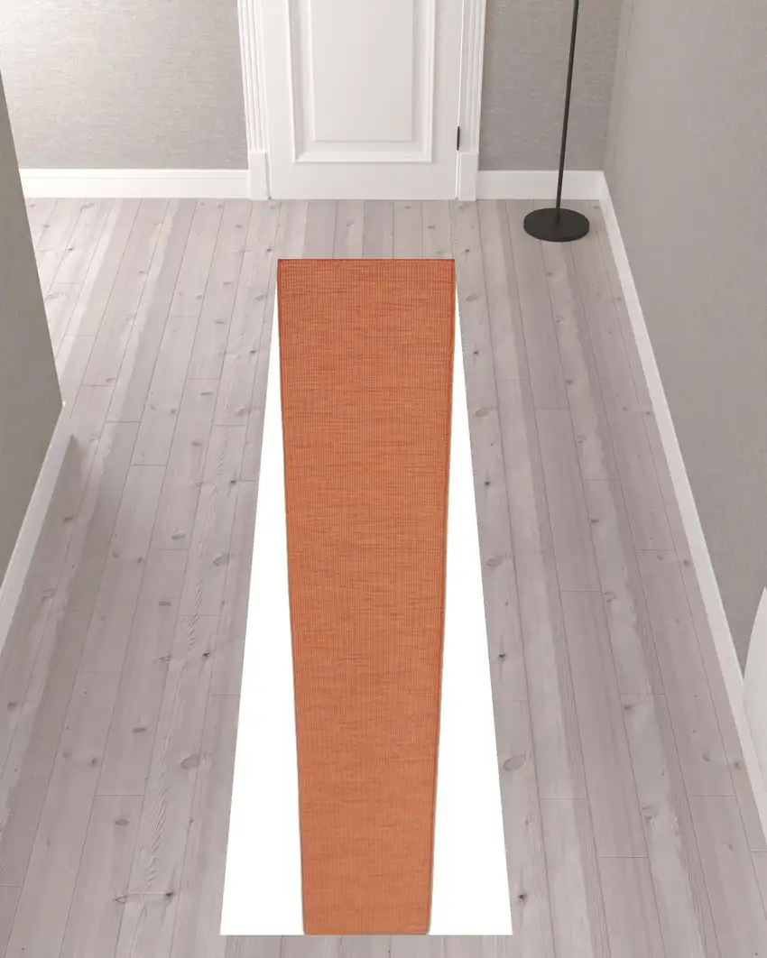 10' Rust Power Loom Runner Rug Photo 2