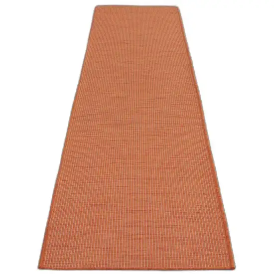 10' Rust Power Loom Runner Rug Photo 1