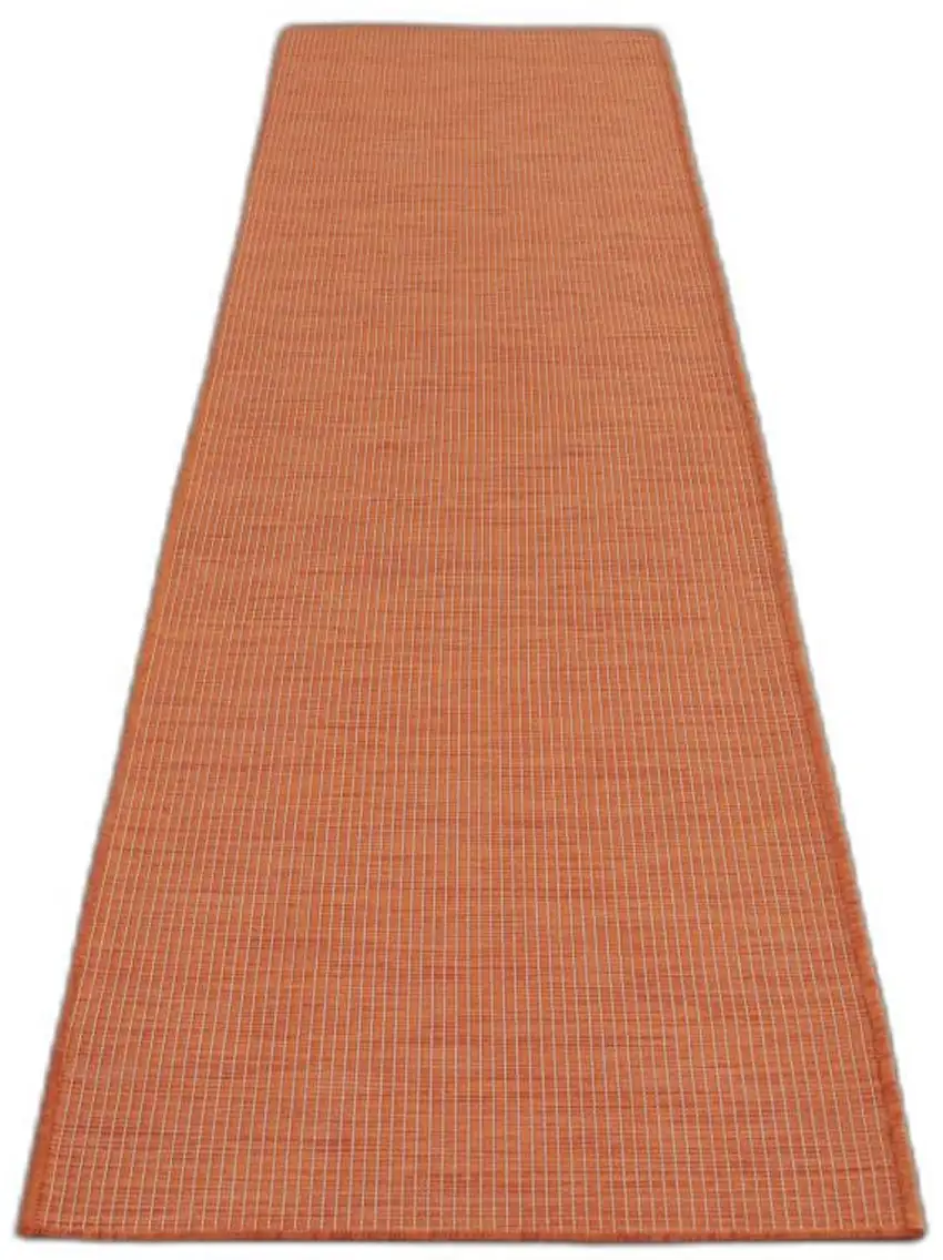 10' Rust Power Loom Runner Rug Photo 1