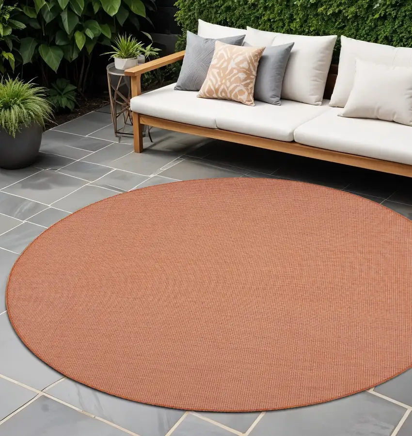 8' Terracotta Indoor Outdoor Area Rug Photo 1