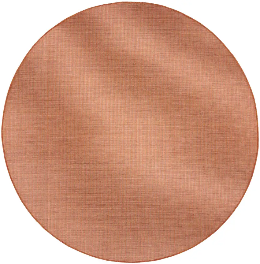 8' Rust Round Power Loom Area Rug Photo 3