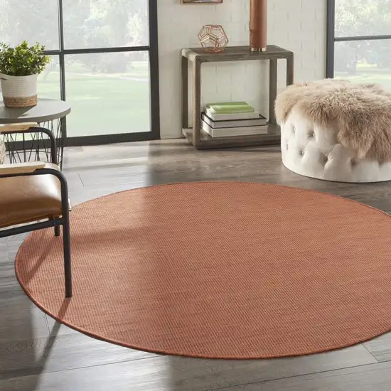 6' Terracotta Indoor Outdoor Area Rug Photo 8
