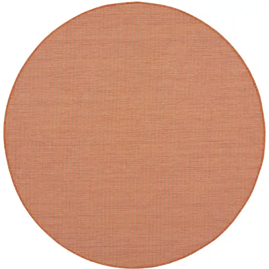 6' Rust Round Power Loom Area Rug Photo 1