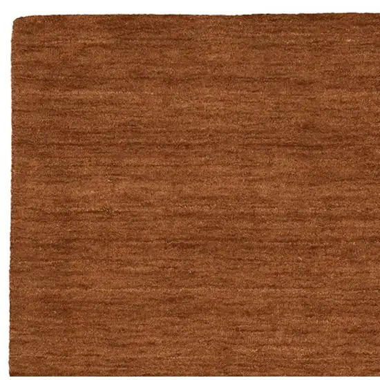 8' Rust Wool Hand Tufted Runner Rug Photo 8