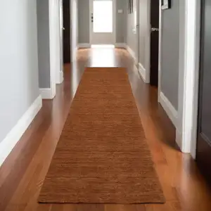 Photo of 8' Rust Wool Hand Tufted Runner Rug