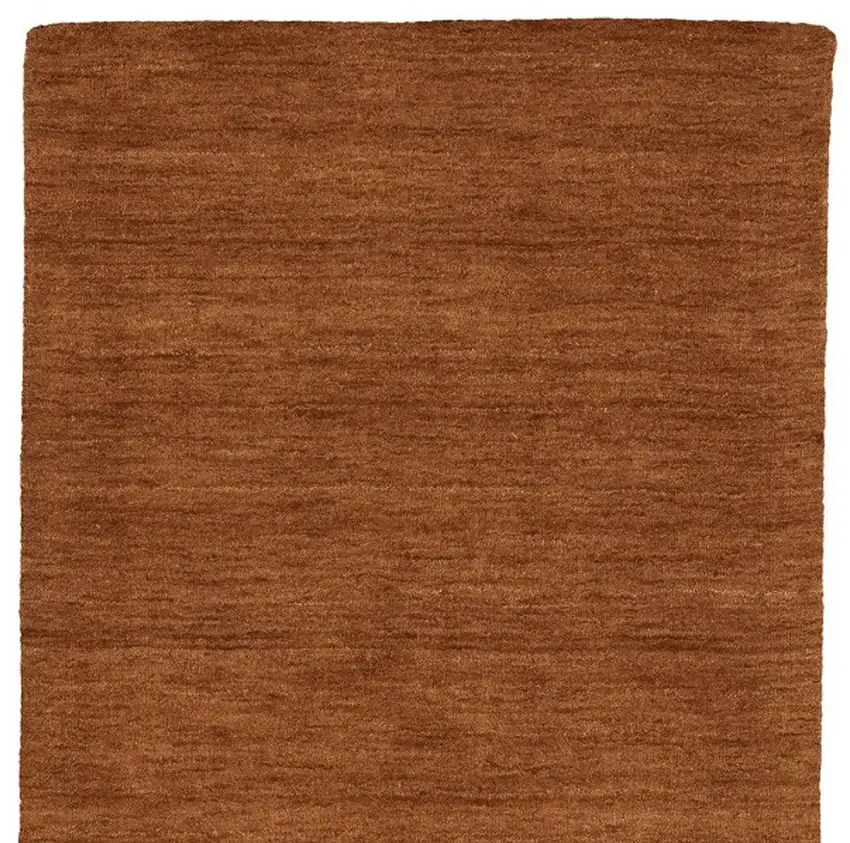 8' Rust Wool Hand Tufted Runner Rug Photo 4