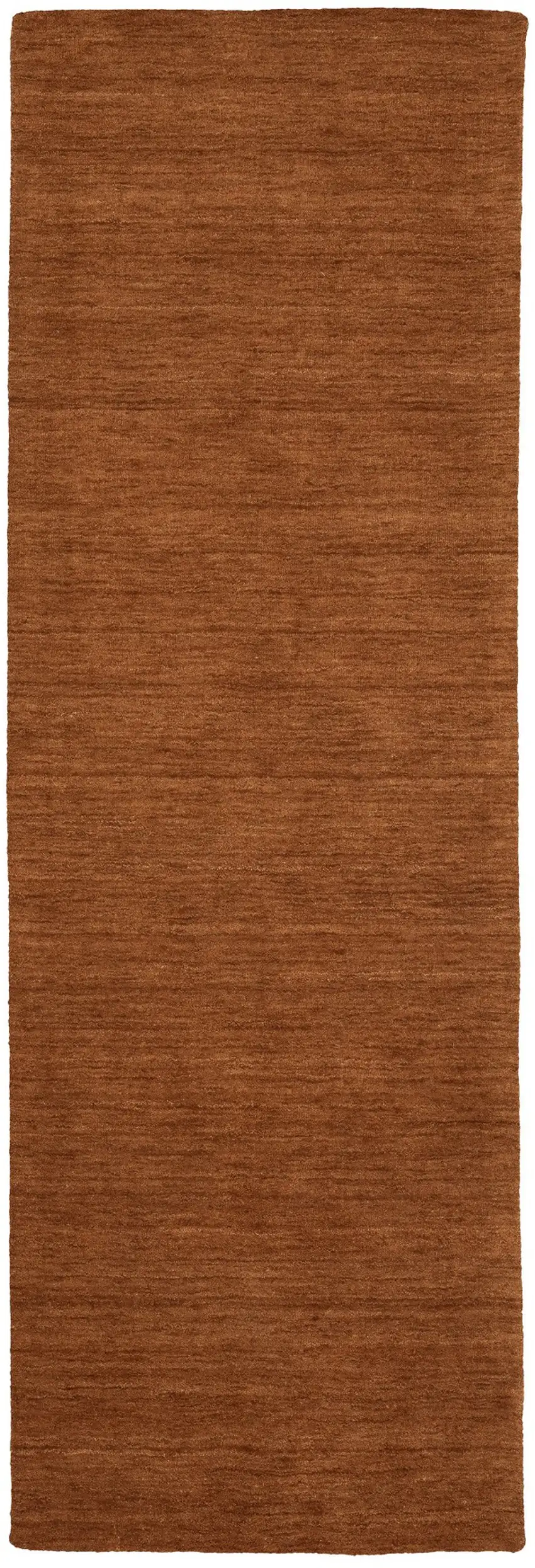 8' Rust Wool Hand Tufted Runner Rug Photo 2