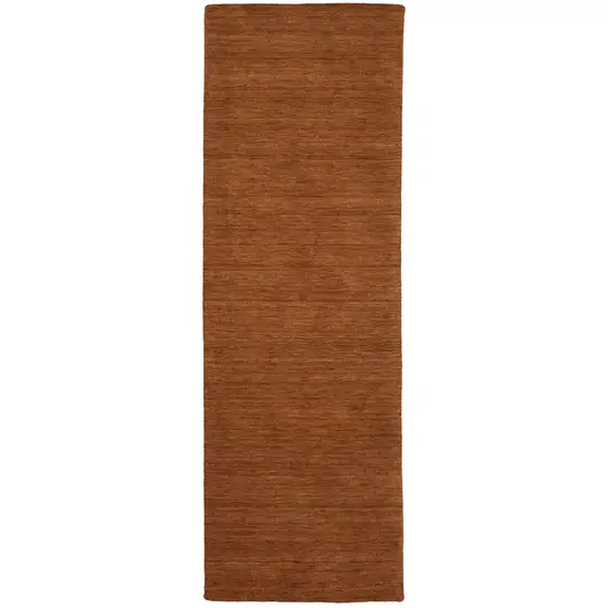 8' Rust Wool Hand Tufted Runner Rug Photo 2
