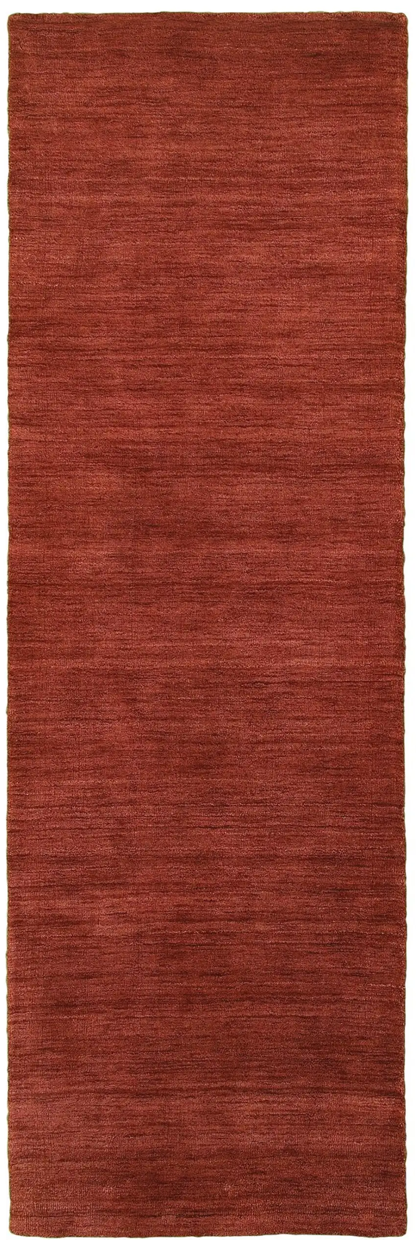 8' Rust Wool Hand Tufted Runner Rug Photo 2