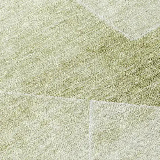8' Sage And Artichoke Green Round Abstract Washable Indoor Outdoor Area Rug Photo 8
