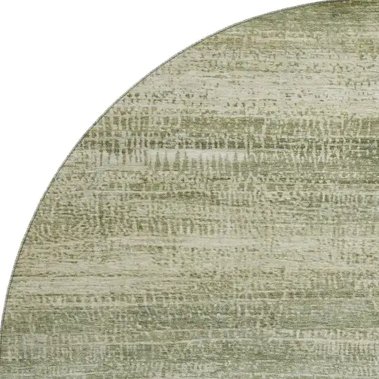 8' Sage And Beige Abstract Washable Round Rug With UV Protection Photo 4