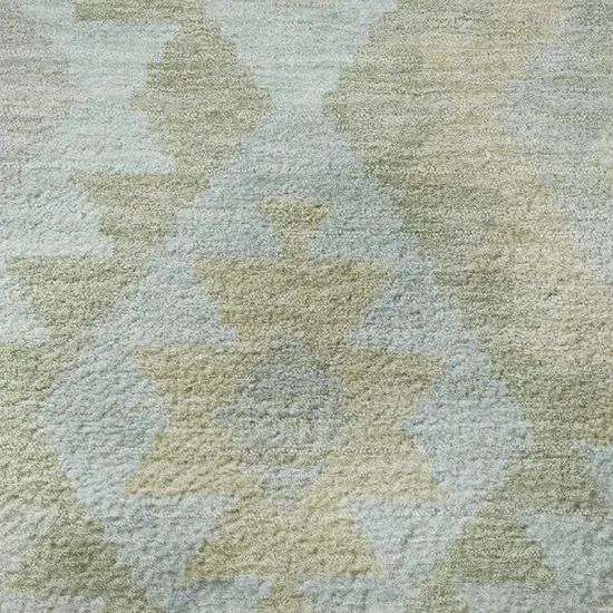 8' Sage And Blue Tribal Washable Round Rug With UV Protection Photo 9