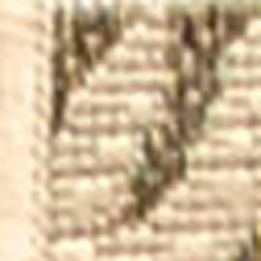 8' Sage And Brown Floral Indoor Outdoor Runner Rug Photo 2