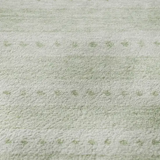 8' Sage And Fern Green Geometric Washable Round Rug With UV Protection Photo 9