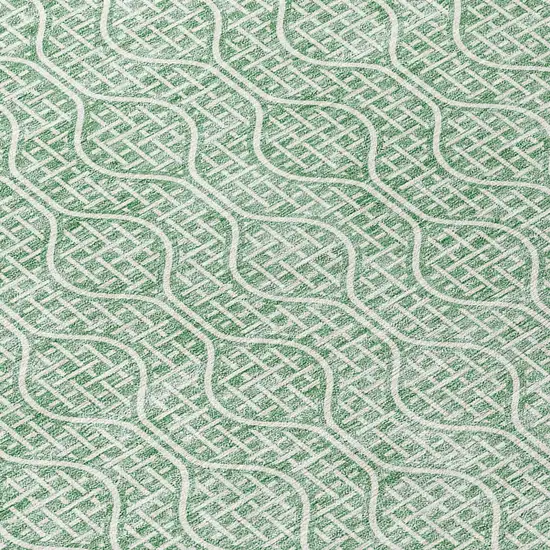 8' Sage And Gray Round Geometric Washable Indoor Outdoor Area Rug Photo 7