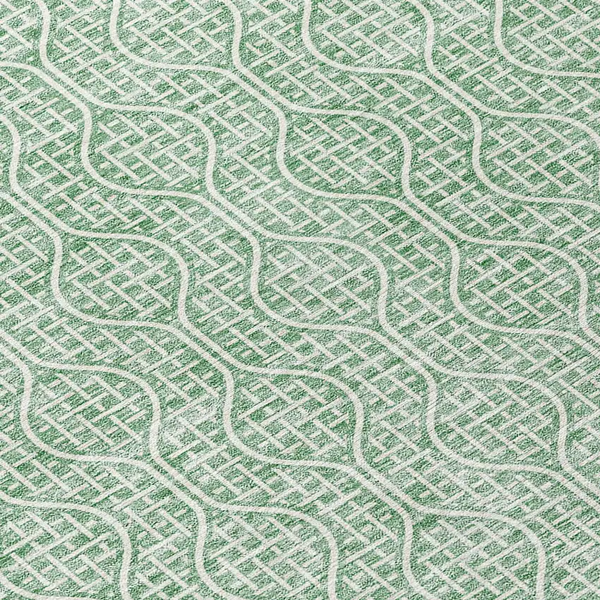 8' Sage And Gray Round Geometric Washable Indoor Outdoor Area Rug Photo 7