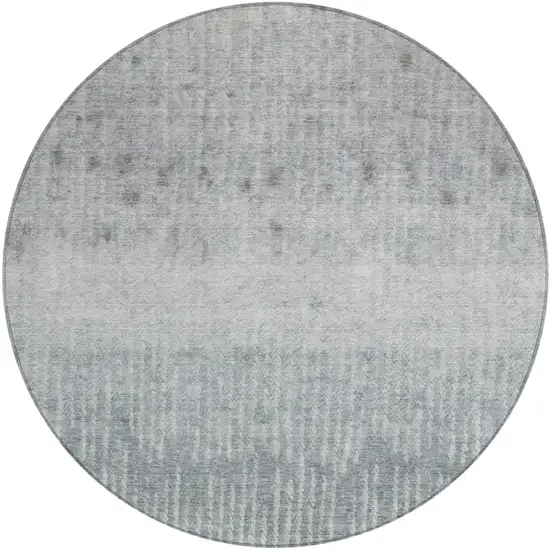 8' Sage And Green Round Abstract Washable Indoor Outdoor Area Rug Photo 2