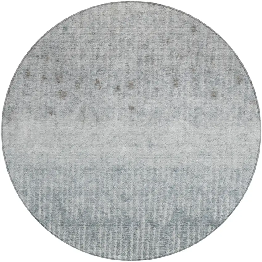 8' Sage And Green Round Abstract Washable Indoor Outdoor Area Rug Photo 2