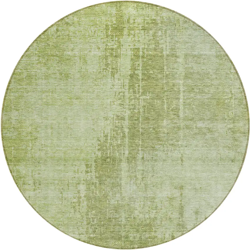 8' Sage And Green Round Abstract Washable Indoor Outdoor Area Rug Photo 2