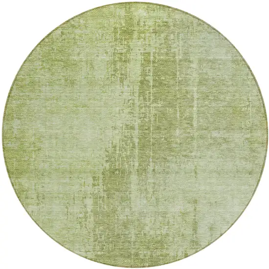 8' Sage And Green Round Abstract Washable Indoor Outdoor Area Rug Photo 2