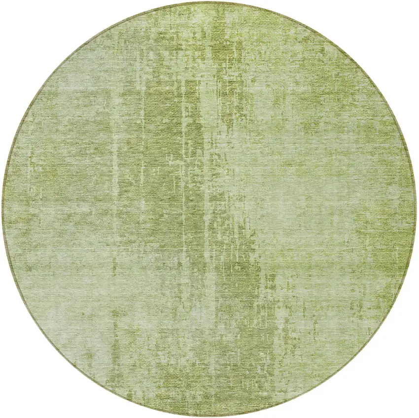8' Sage And Green Round Abstract Washable Indoor Outdoor Area Rug Photo 5