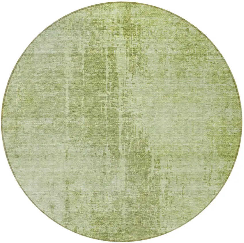 8' Sage And Green Round Abstract Washable Indoor Outdoor Area Rug Photo 5