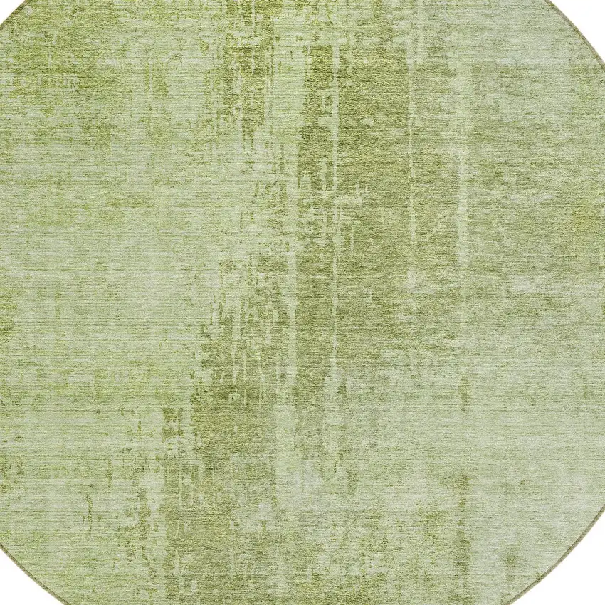 8' Sage And Green Round Abstract Washable Indoor Outdoor Area Rug Photo 4