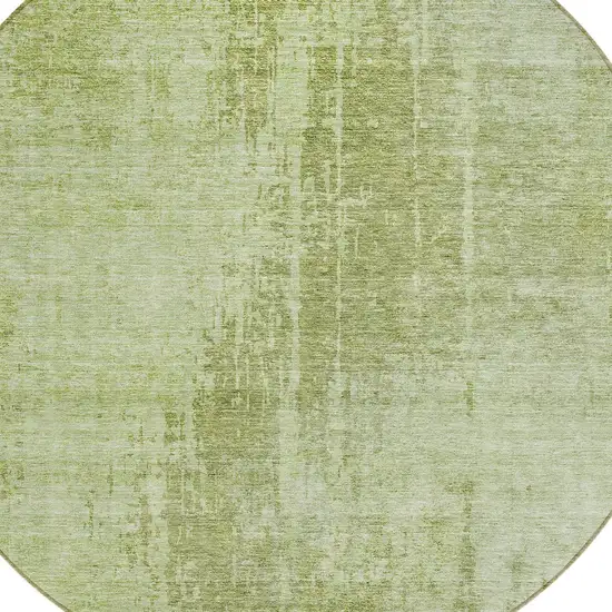8' Sage And Green Round Abstract Washable Indoor Outdoor Area Rug Photo 4