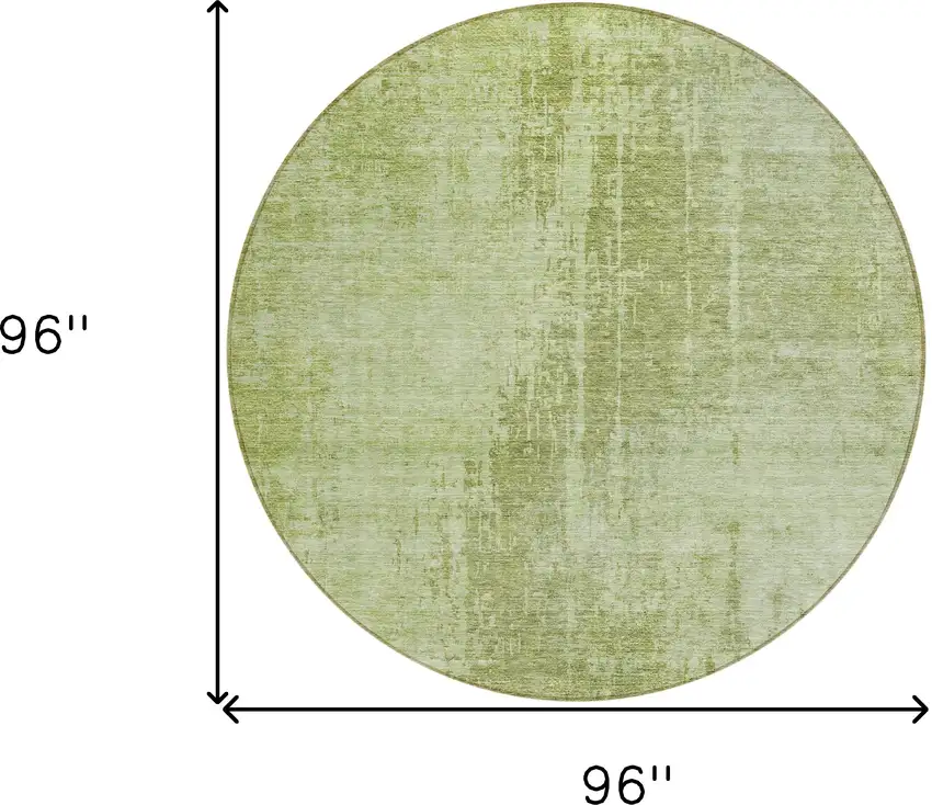 8' Sage And Green Round Abstract Washable Indoor Outdoor Area Rug Photo 3