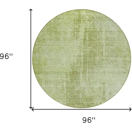 8' Sage And Green Round Abstract Washable Indoor Outdoor Area Rug Photo 3