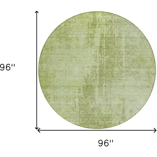 8' Sage And Green Round Abstract Washable Indoor Outdoor Area Rug Photo 3