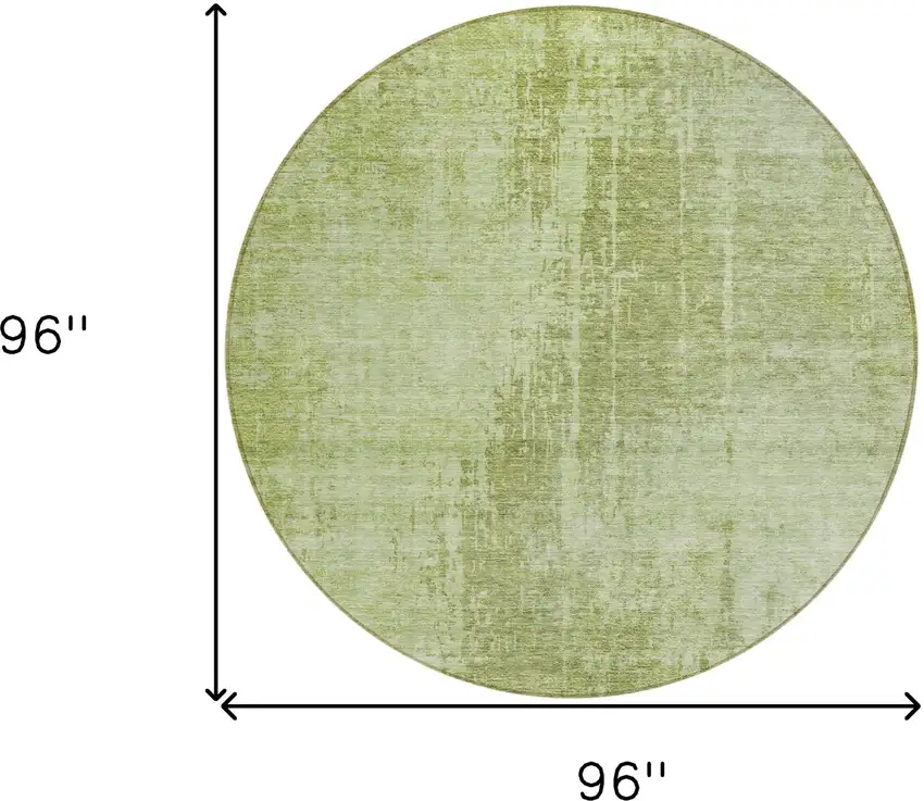 8' Sage And Green Round Abstract Washable Indoor Outdoor Area Rug Photo 3