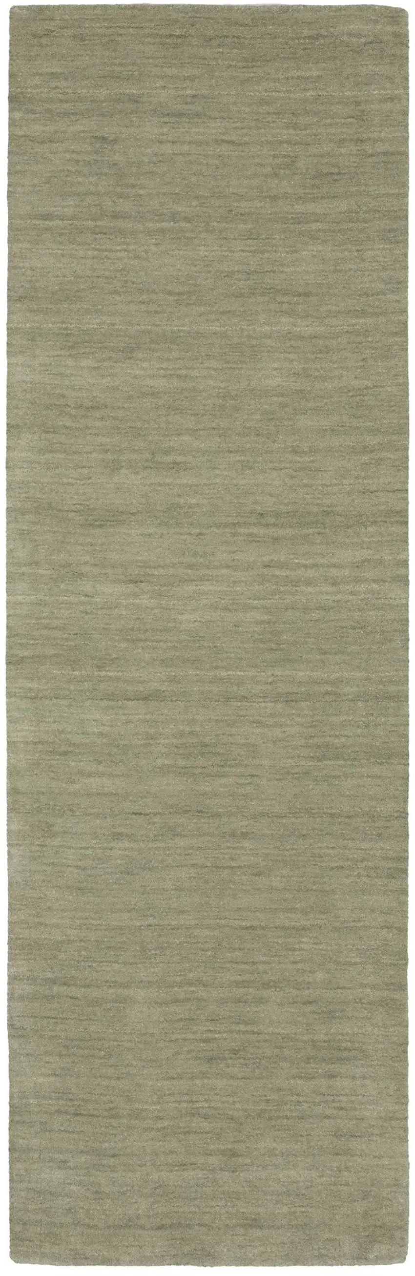 8' Sage And Green Wool Hand Tufted Runner Rug Photo 2