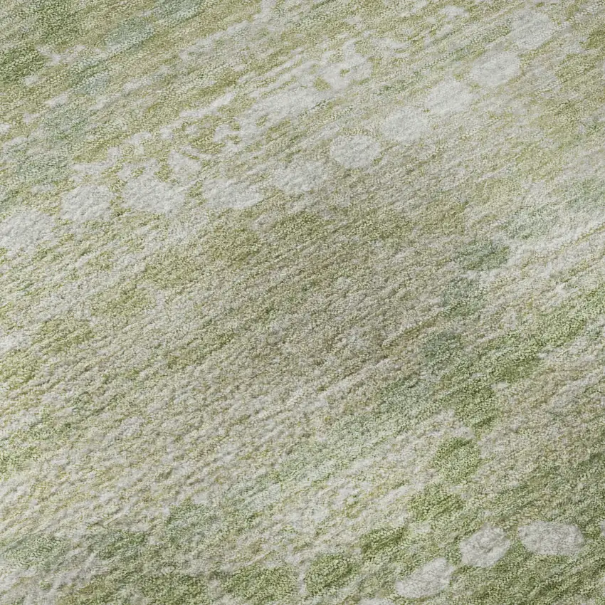 8' Sage And Ivory Abstract Geometric Washable Round Rug With UV Protection Photo 7