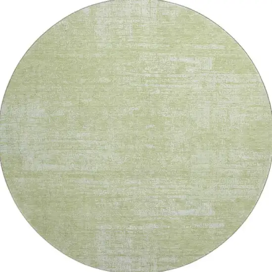 8' Sage And Ivory Abstract Washable Round Rug With UV Protection Photo 4