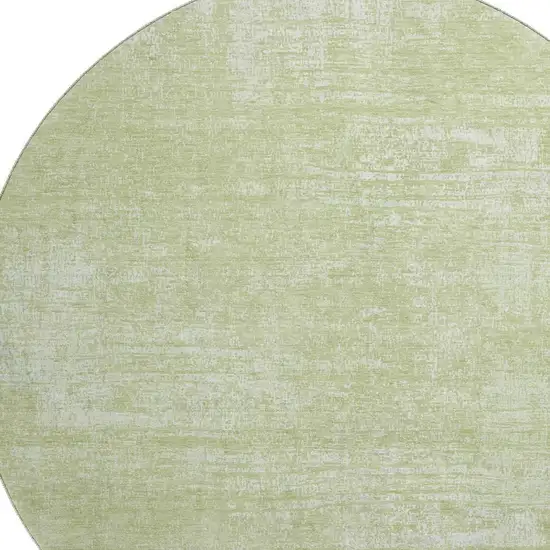 8' Sage And Ivory Abstract Washable Round Rug With UV Protection Photo 3