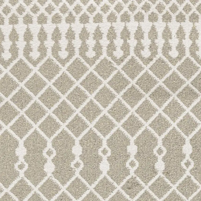 6' Sage And Ivory Geometric Runner Rug Photo 3