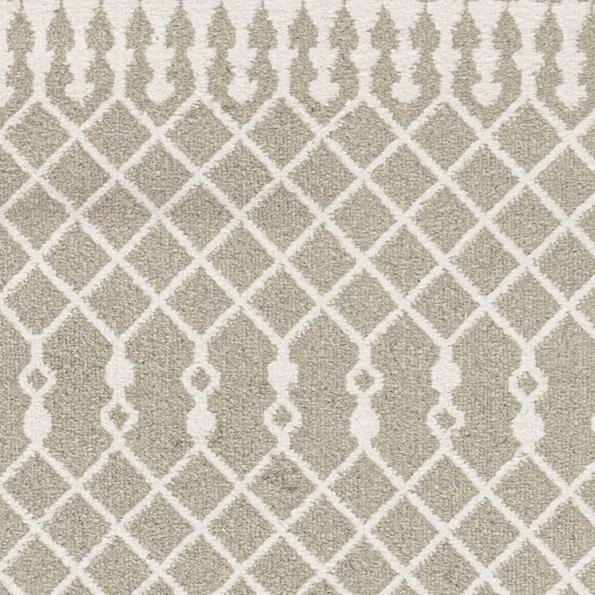 6' Sage And Ivory Geometric Runner Rug Photo 7