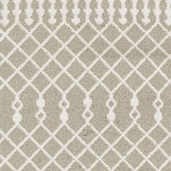 8' Sage And Ivory Geometric Runner Rug Photo 3