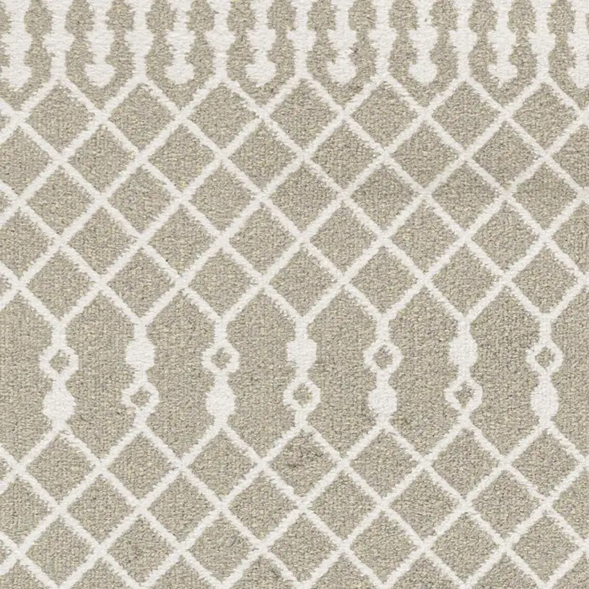 8' Sage And Ivory Geometric Runner Rug Photo 3