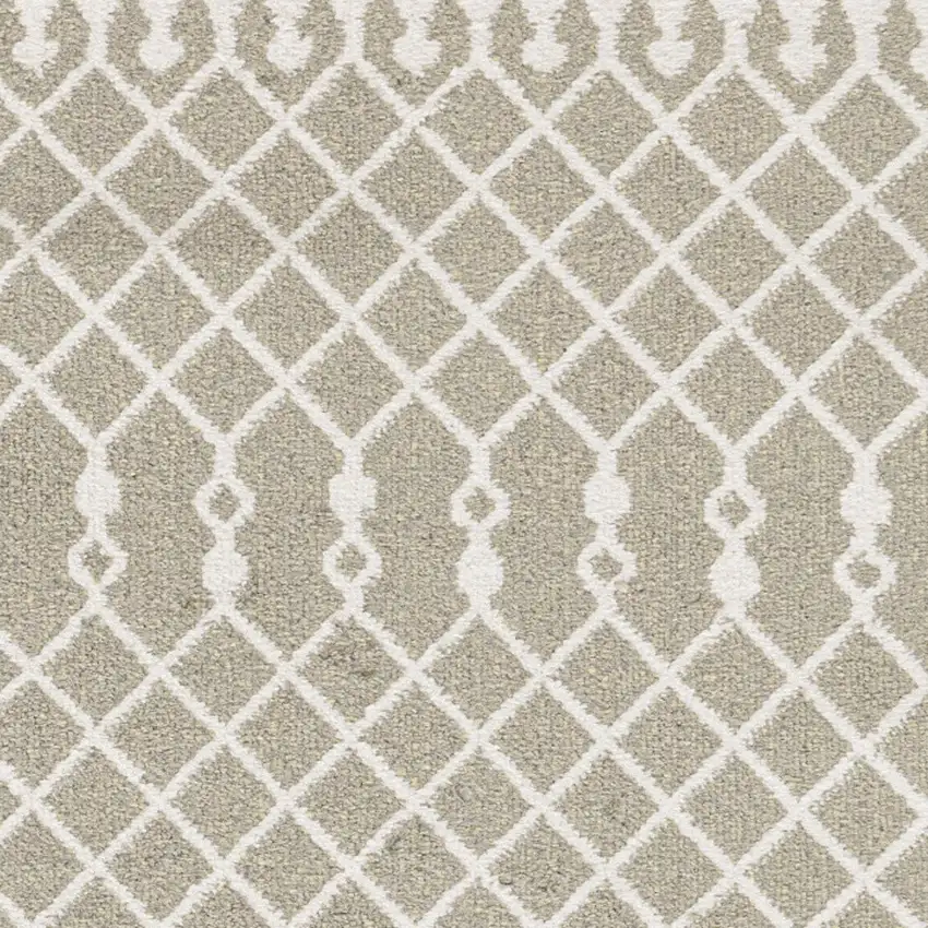 8' Sage And Ivory Geometric Runner Rug Photo 7