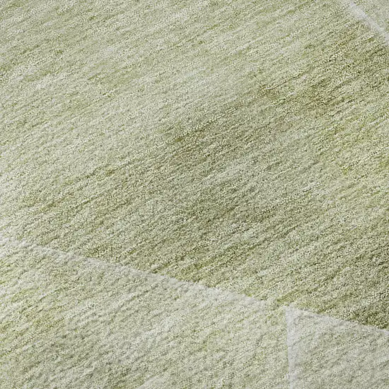 8' Sage And Ivory Geometric Washable Round Rug With UV Protection Photo 9