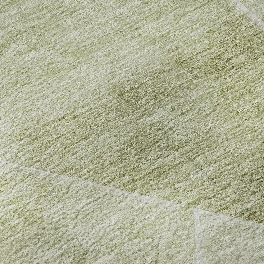 8' Sage And Ivory Geometric Washable Round Rug With UV Protection Photo 9